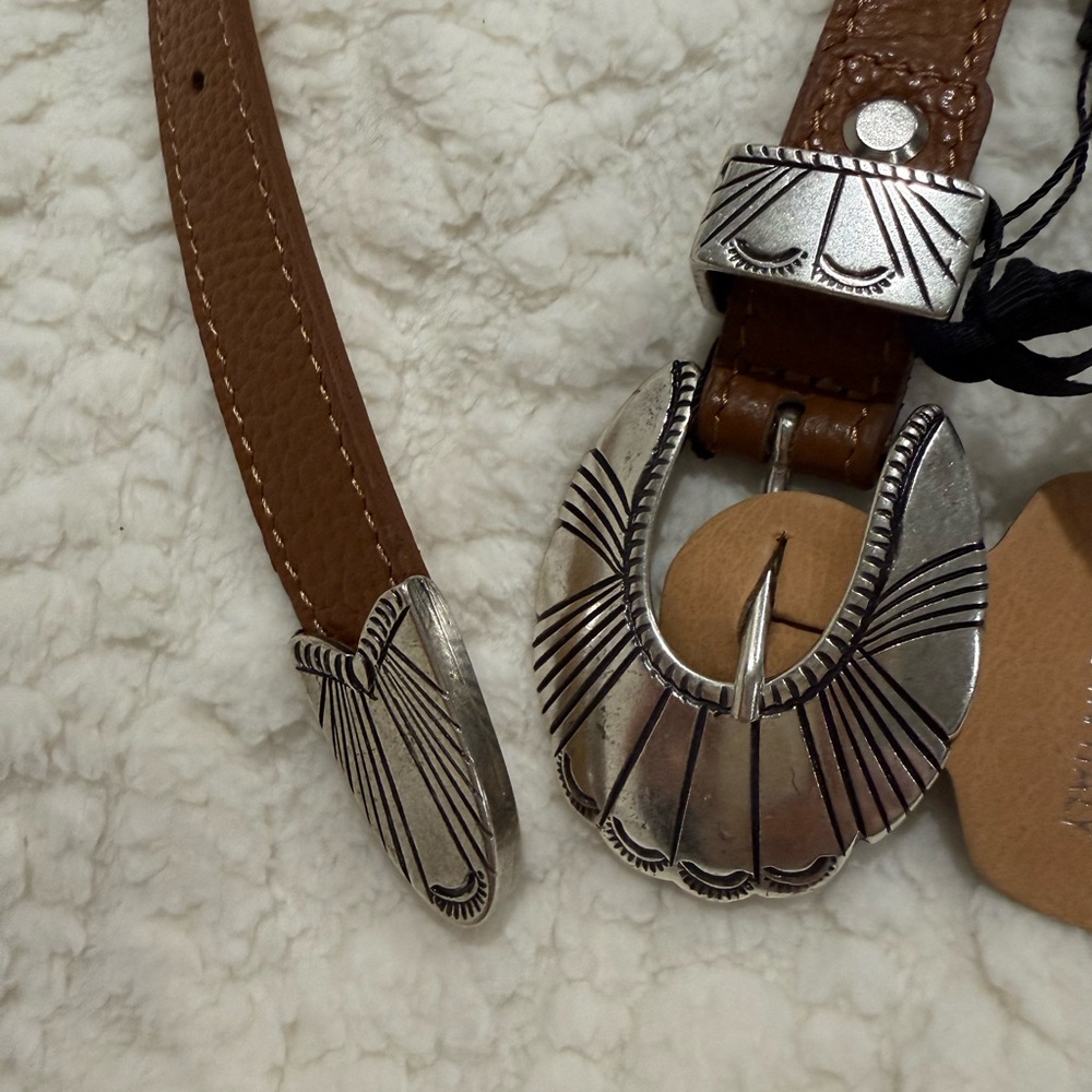 Marlon Tan Leather Belt made in Italy NWT
